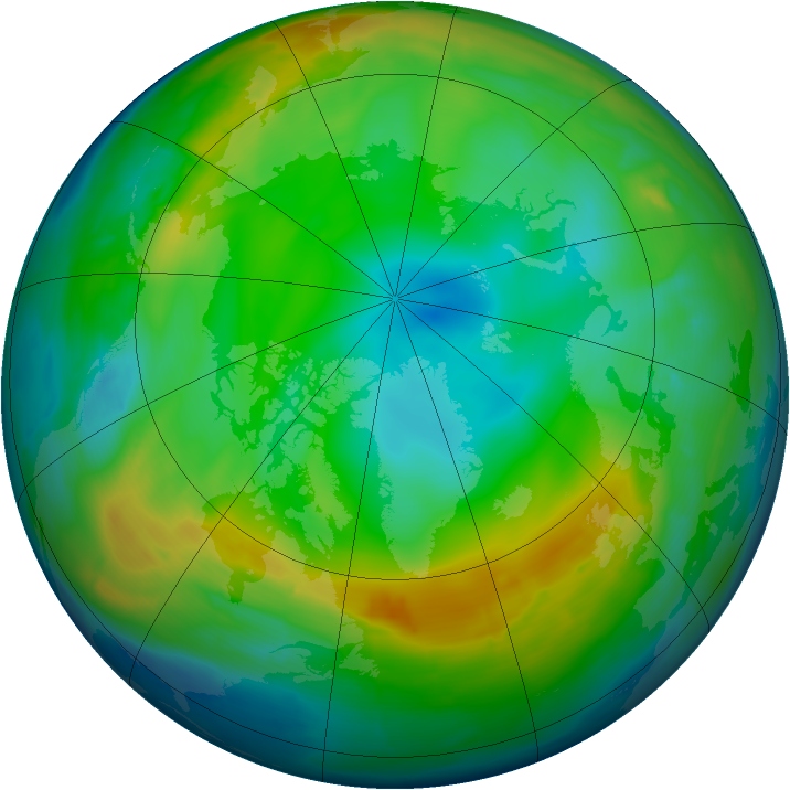 Arctic ozone map for 22 December 2013